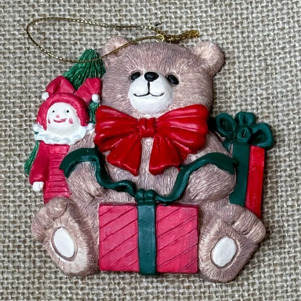Vintage Christmas Toys Ceramic Ornament Whimsical Playful Holiday Cute Twee